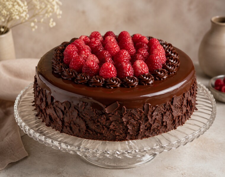 Himbeertraum — Schokoladentorte mit Himbeeren